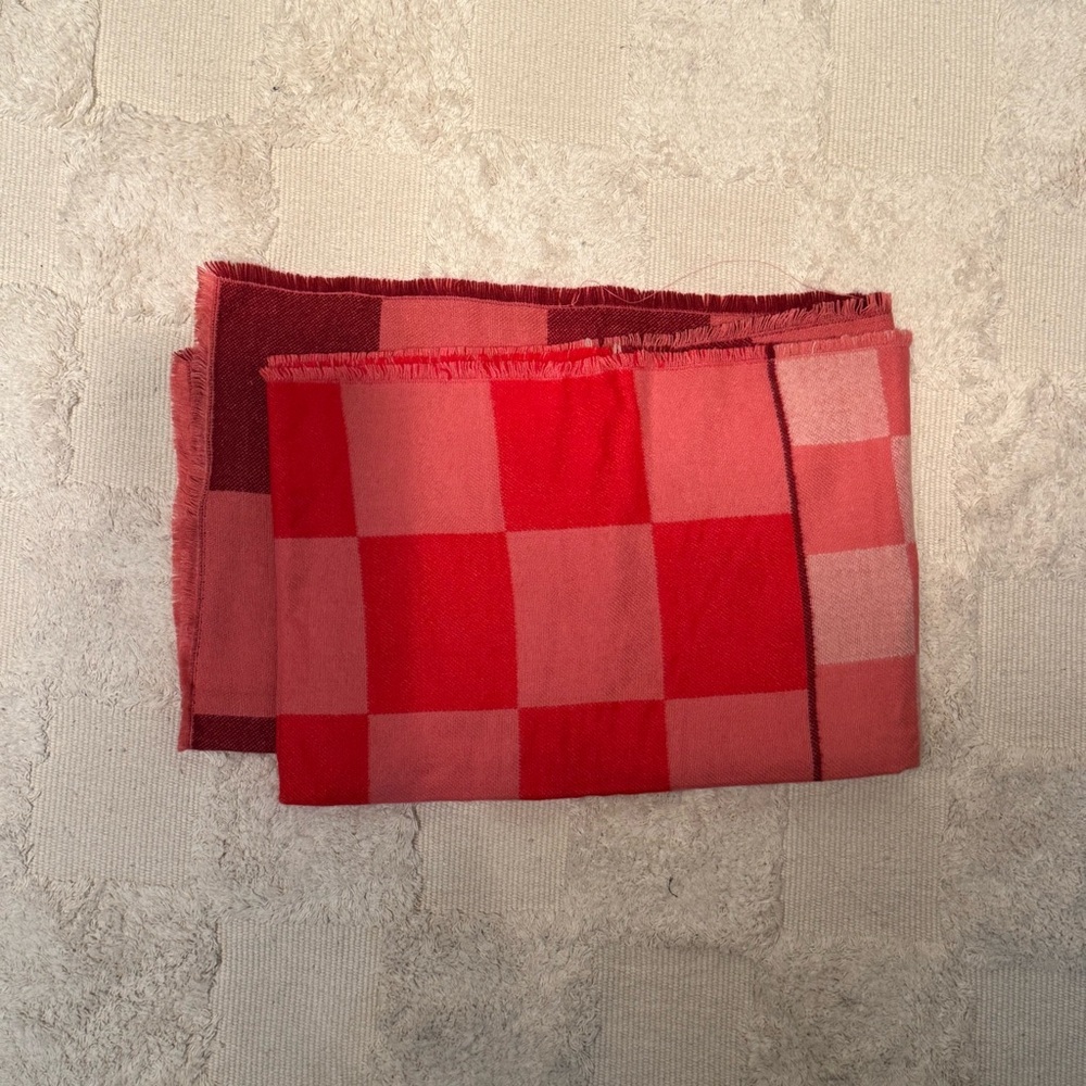 Red and Pink Checkered Scarf